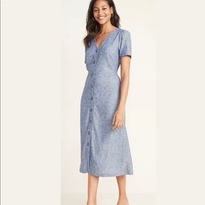 New Old Navy Blue Denim Button Down dress